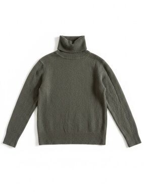 Harper Lane 100% Cashmere Turtleneck Sweater Olive Green Luxe Size Medium